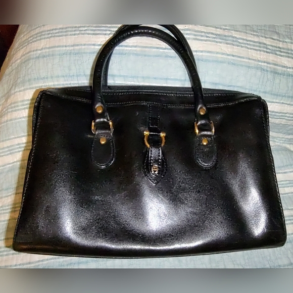 Etienne Aigner Vintage Leather Structured Satchel - Picture 1 of 14